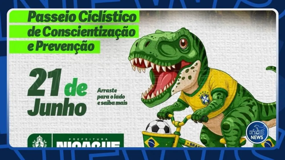 Nioaque promove passeio ciclístico de conscientização e prevenção contra as drogas no dia 21 de junho