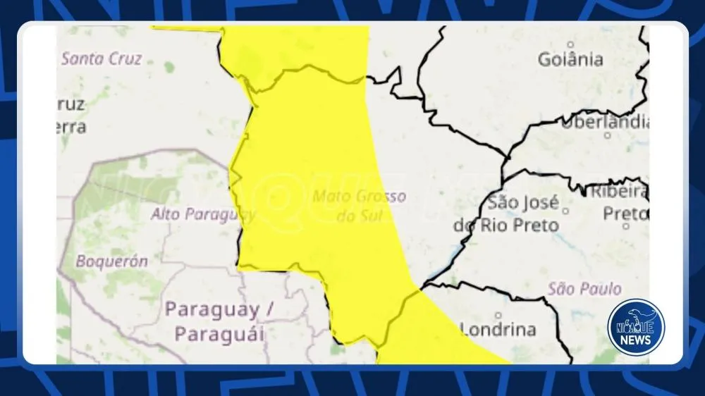 INMET emite alerta para chuvas intensas e ventos fortes em 63 municípios de Mato Grosso do Sul